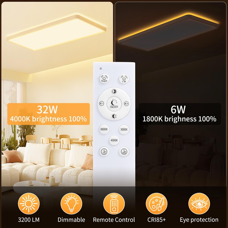 MOONSEA 23 Inch LED Flat Panel Light with Remote Control