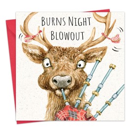 Twizler Funny Burns Night Card - Scottish Burns Night Blowout Stag Card - Scotland Burns Night Greeting Card