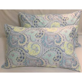 TSOTU Pillow Cases Standard Size Cotton Pillow Shams Covers Printed Pattern Set of 2 (European Blue)