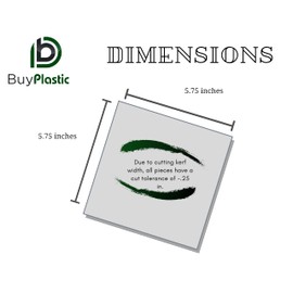 BuyPlastic Natural White Teflon PTFE Virgin Plastic Sheet 1/4" Thick, Size 6" x 6" Formable Fluoropolymer Board Dimensions - 5.75 in x 5.75 in