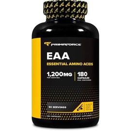 Primaforce Cápsulas EAA de 1200 mg, 180 cápsulas, 90 porciones, aminoácidos esenciales, sin Ogm, sin gluten y vegetariano