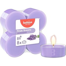 Bolsius True Scents - Maxi Scented Tea Lights - Lavender - Bluish Purple - Pack of 8