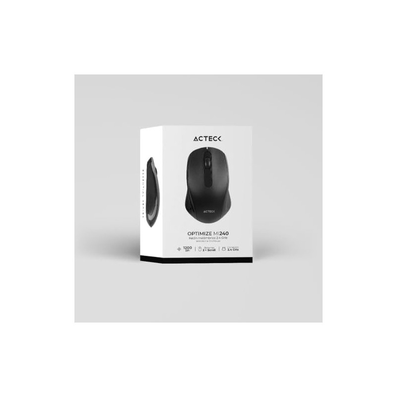 Mouse Inalambrico 2.4 Ghz Optimize MI240 Diseño Estandar de 1200