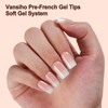 Vansiho Ombre Gel Nail Tips, 150Pcs Peach Gradient Short Square
