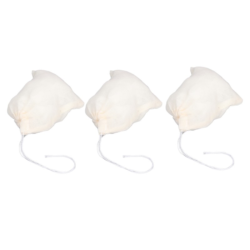 100Pcs Drawstring Cotton Bags 8cmx10cm Reusable Filter Tea Residue Environmentally