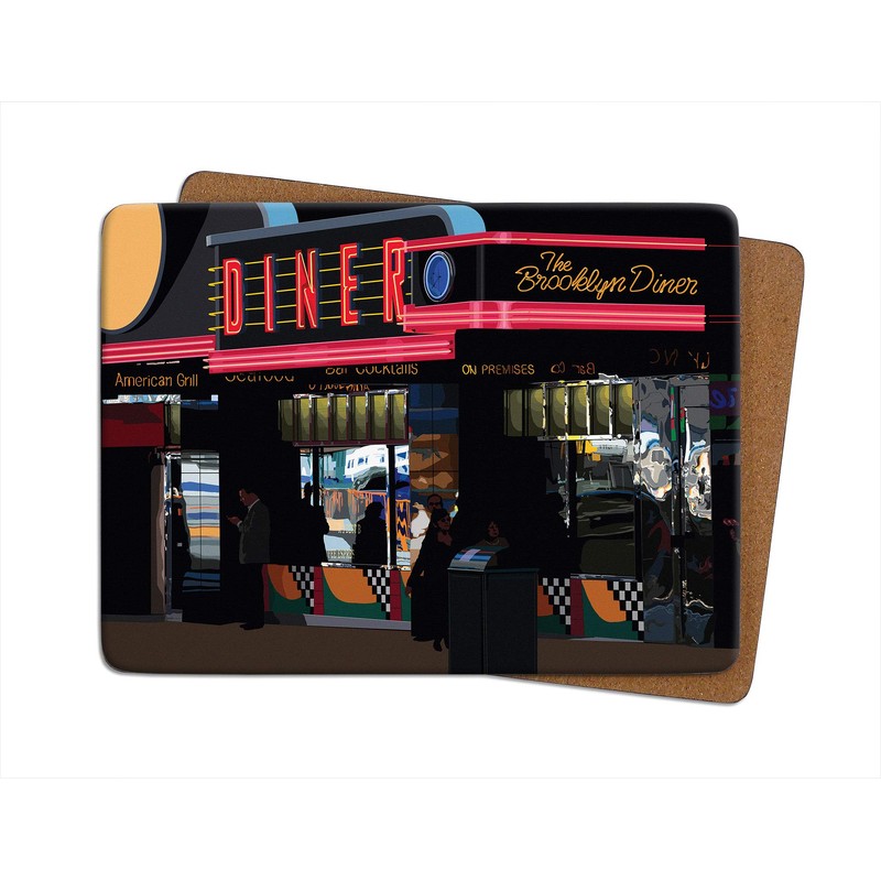 New York"Diner" Set of 4 Table Mats Placemat - American