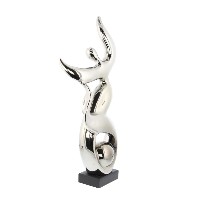 Deco 79 Ceramic People Decorative Sculpture Dancing Home Decor Statue,