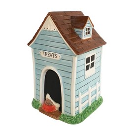 Blue Sky Clayworks Dog House Treat Jar 9.5" Ceramic 22448