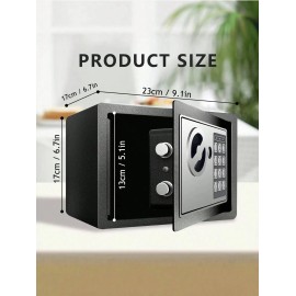 fashnix Dual Key & Digital Lock Safe Battery Powered Compact Safe Vault For Cash Jewelry
