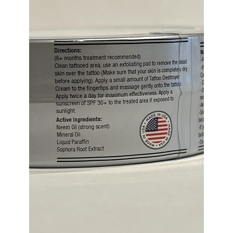 Tattoo Removal Cream Natural Fading system wrecking balm 4 week