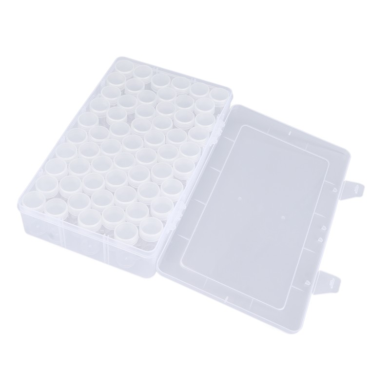 60pcs Diamond Painting Storage Containers Portable Plastic Bead Storing Bottle