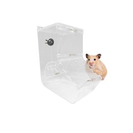 Benepoint Automatic Hamster Feeder, Clear Acrylic Automatic Pet Feeder Pet Food Dispenser, Hamster Food Bowl Guinea Pig Food Dispenser for Small Animal Feeding & Watering Supplies (L)