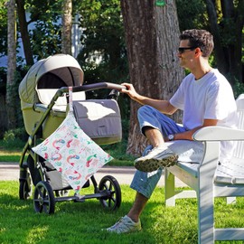 FenFang Cloth Nappies Wet Bags, Nappy Bag, Wet Bag, Wet Bag, Organiser Bags, Large, Reusable, Waterproof with Zip for Baby Travel (White Mermaid)