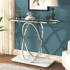 O&K FURNITURE Glass Console Tables for Entryway,Silver Entryway Table with
