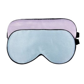 townssilk 2 x 100% Silk Sleep Mask with Adjustable Strap, Comfortable and Super Soft Eye Mask Including 1 x Purple and 1 x Ice Blue