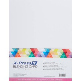 Copic Marker X-Press Blending Card 8.5 x 11-inch 25/Pkg-White, Other, Multicoloured, 1 Count (Pack of 1)