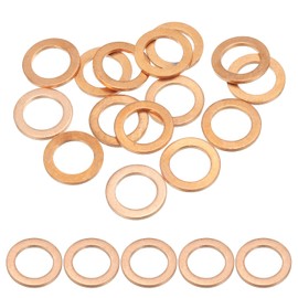 PATIKIL M12 Copper Washer Sealing Ring, 15 Pieces 12mm ID 18mm OD 1.5mm Thickness Metric Flat Sealing Gasket Crush Washer for Screws Bolt Sump Plugs Oil Drain