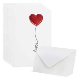 10 Pack Love Heart Greeting Cards with Envelopes Blank Inside Love You Card Birthday Card Valentines Card Wedding Anniversary Cards Engagement Card for Her, Him, Girlfriend, Boyfriend, Wife, Lover
