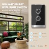 Smart Wall Light Switch, 2.4GHz 2 Gang WiFi Touch Switches,