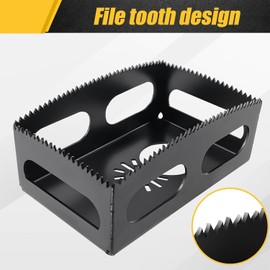 Square Slot Cutter, 2PCS Stainless Square Slot Cutter Rectangle Slot Cutter, Socket Slot Cutter Carving One Step in Place for Plastic Metal or Low-Voltage Electrical Boxes Mounting (Black)