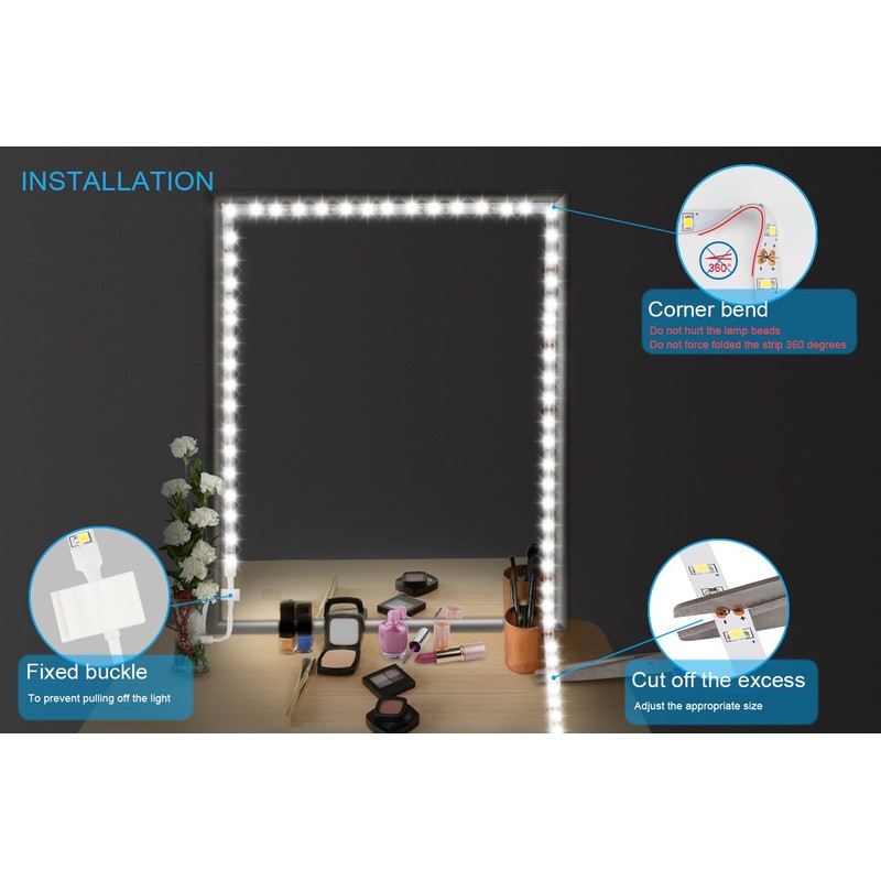 ViLSOM Led Vanity Mirror Lights Kit, 13ft/4M 240 LEDs Make-up