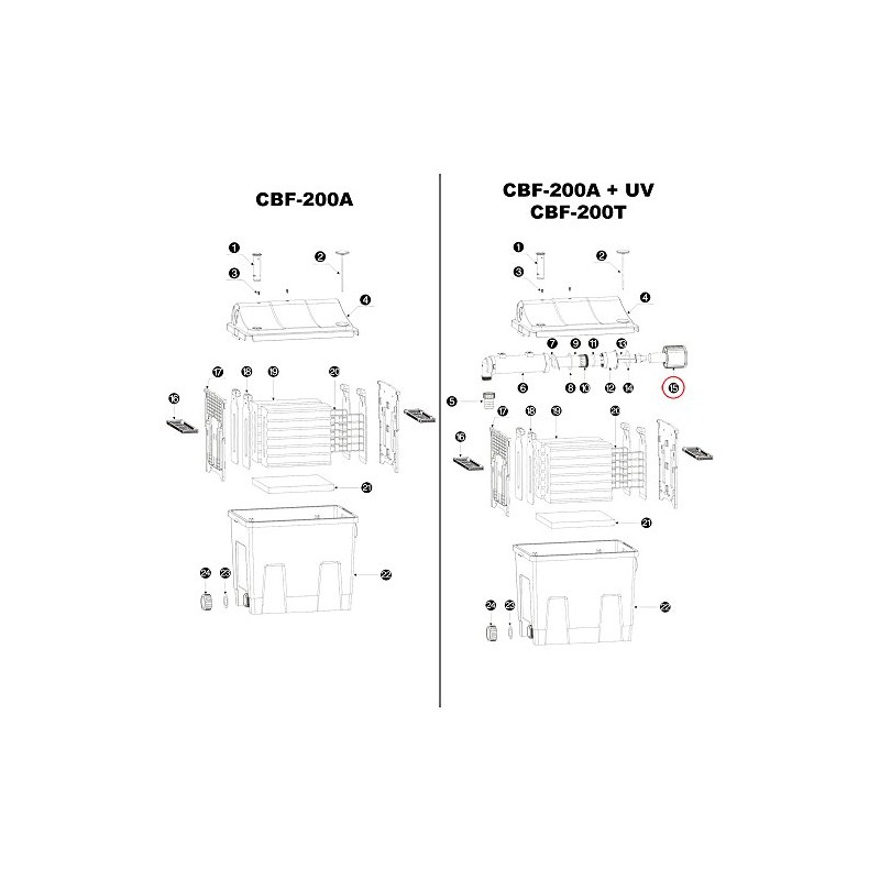 SunSun Replacement UV Connection Unit for Bio Pond Filter CBF-200T