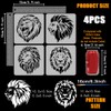 FINGERINSPIRE 4 Styles Lion Head Pattern Stencils with a Brush