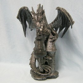 Dark Beacon Dragon Atop Castle Holding a Solar Lantern