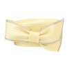 ChicHeadwear Large Stone Bow Pillbox Braid Hat - Lemon Yellow