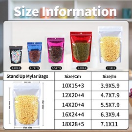 100 Pack Smell Proof Bags, Resealable Mylar Bag with Clear Window, Foil Pouch Stand-up for Food Self Sealing Storage, Scratch Resistant Hand Storage. (Black, 4.7×7.9 inch)