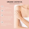 2PCS Organic Castor Oil Roll-On with Rose Quartz, Pure Cold-Pressed,