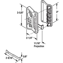 Prime-Line A 168 Black Plastic, Sliding Screen Door Latch and Pull, fits Superior (Single Pack), Black