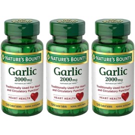 Nature's Bounty Nature's Bounty Garlic 2000mg, Tablets 120 ea (Pack of 3)