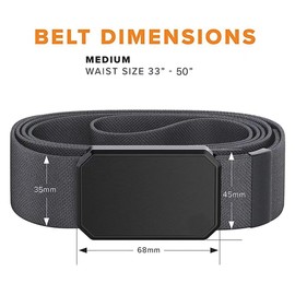 ETHEL men's stretch nylon belt, tactical belt with magnetic aluminum buckle, suitable for all occasions