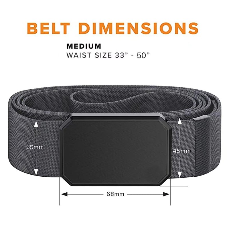 ETHEL men's stretch nylon belt, tactical belt with magnetic aluminum
