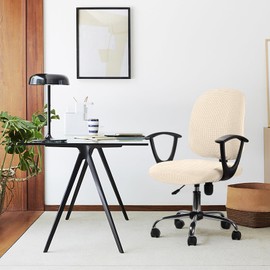 Cover for Office Chair Office Chair Cover Washable Elastic Seat Cover Jacquard Computer Office Chair Cover Universal Chair Covers Swivel Chair Covers Set for Office Chair Armrests Chair (No Chair)