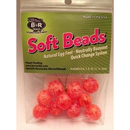 BnR Tackle SBCL12 Soft Beads, 12 mm, Clown, Neutral Buoyancy, 10/Pack