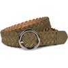styleBREAKER 03010125 Women's Braided Belt with Round Buckle, Faux Leather,