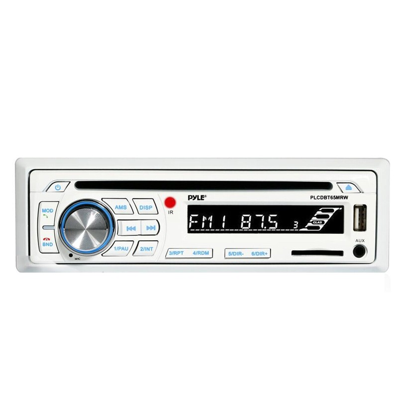 Pyle Bluetooth CD Player Radio Receiver, 2x 5.25" 180W White