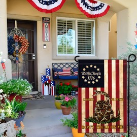 NASIAN Dont Tread on Me Flag We The People 1776 Patriotic Amercian Garden Flag for Outside 12x18 Double Sided Outdoor House Yard Holiday Decorations