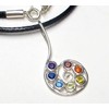 Chakra Pendant Silver Spiral with Cubic Zirconia Stones Made of