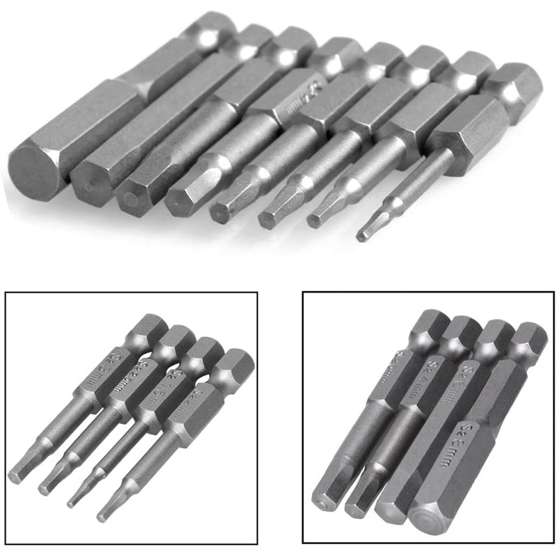 Bestgle 8 Pcs Magnetic Screwdriver Drill Bit Set H1.5-H8 Inner