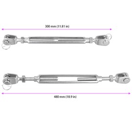 SEHOI 4 PCS 1/2 x 6 Inch M12 Stainless Steel Turnbuckle, 4400 lbs Working Load Limit,Heavy Duty Jaw and Jaw Turnbuckles for Cables Wire Rope Tension, Sun Shade Tent