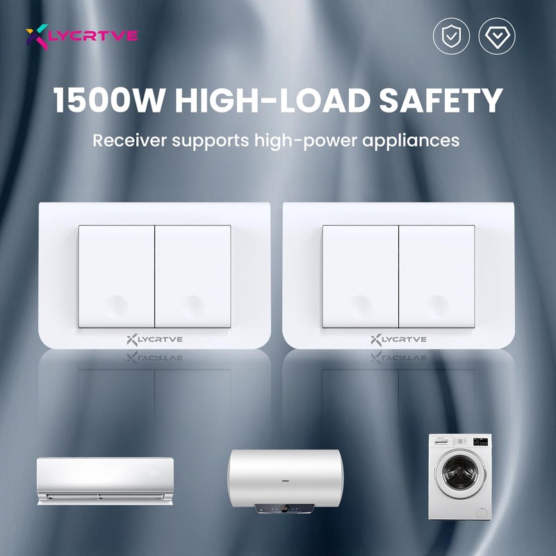 Xlycrtve Wireless Light Switch 3 ON-Off Switch 2 Piece with