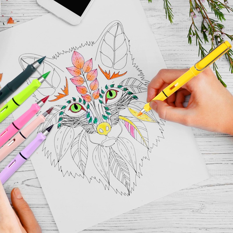 Frutasky 12 Colors Forever Pencil with Erase - Long Lasting