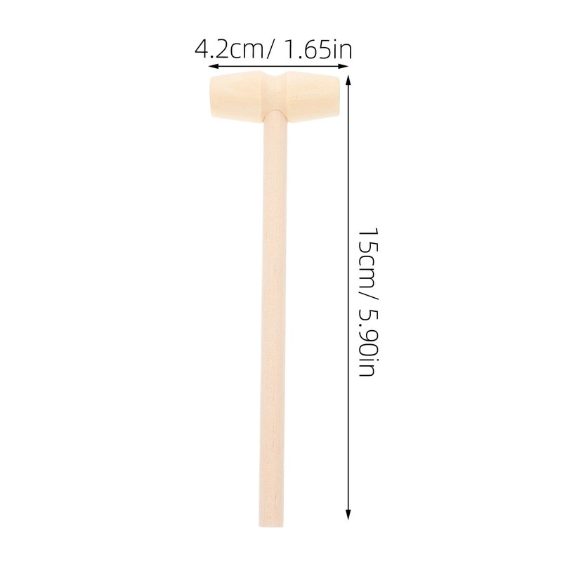 Alipis Set di 10 mini martelli e mazze in legno,