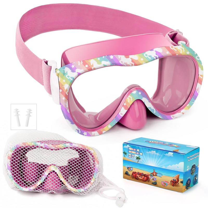 anteojos de natación para niños, antifugas con funda para la