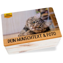 Wooden Box - Photo Picture - Cat Memory Box | Cat Memory Mourning | Deceased Cat Memory Box | Wooden Box Tote Cat Memory - 30 x 20 x 14 cm - Wooden - Picture Gift Box One on