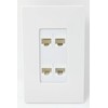 RiteAV Screwless Decorative 1 Gang 4 Port Cat5e Wall Plate
