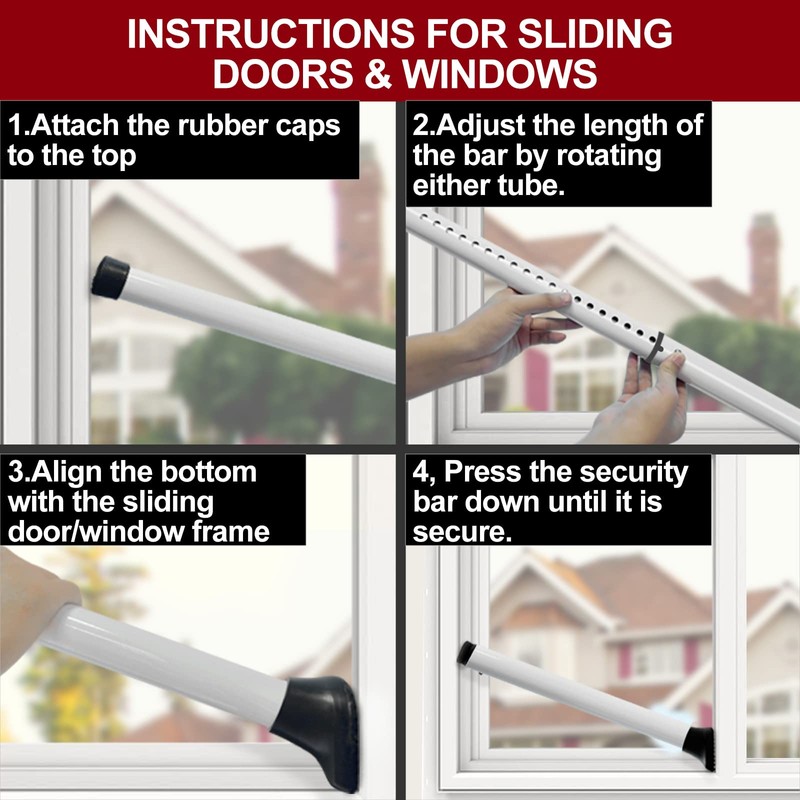 AceMining Upgraded Door Security Bar & Sliding Patio Bar, Heavy